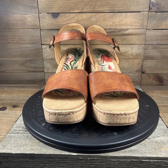 BOC Corrie Women's Size 10M Platform Wedge Brown Open Toe Buckle Sandals - Picture 2 of 10